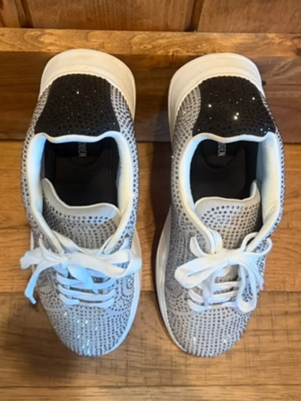 Steve Madden Rodman Rhinestone Sneakers Men’s Size 12 Silver Black